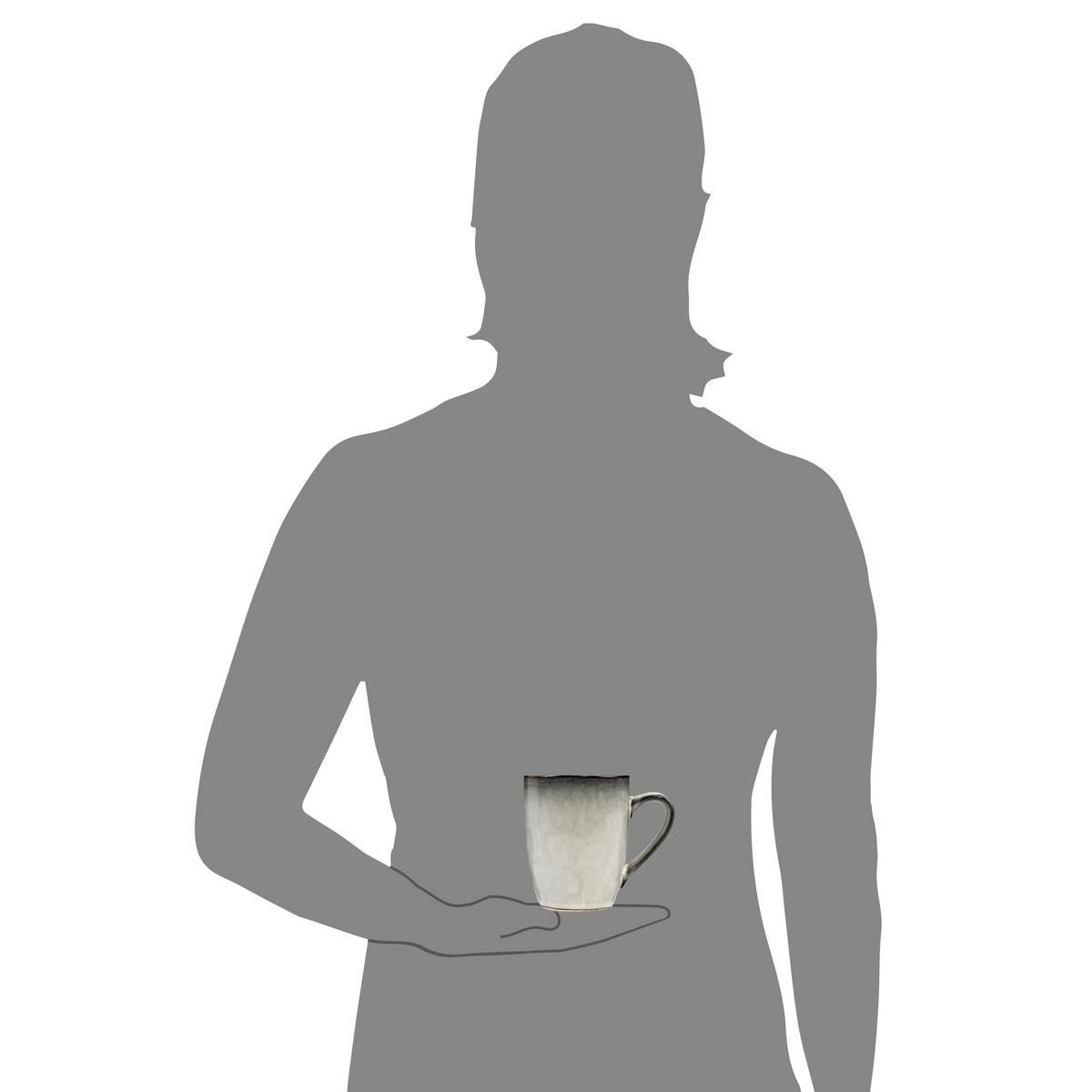 KAFFEEBECHER SET CAPRI - 4 teilig aus Steingut - Blau, Stein (0.35L) - Sänger