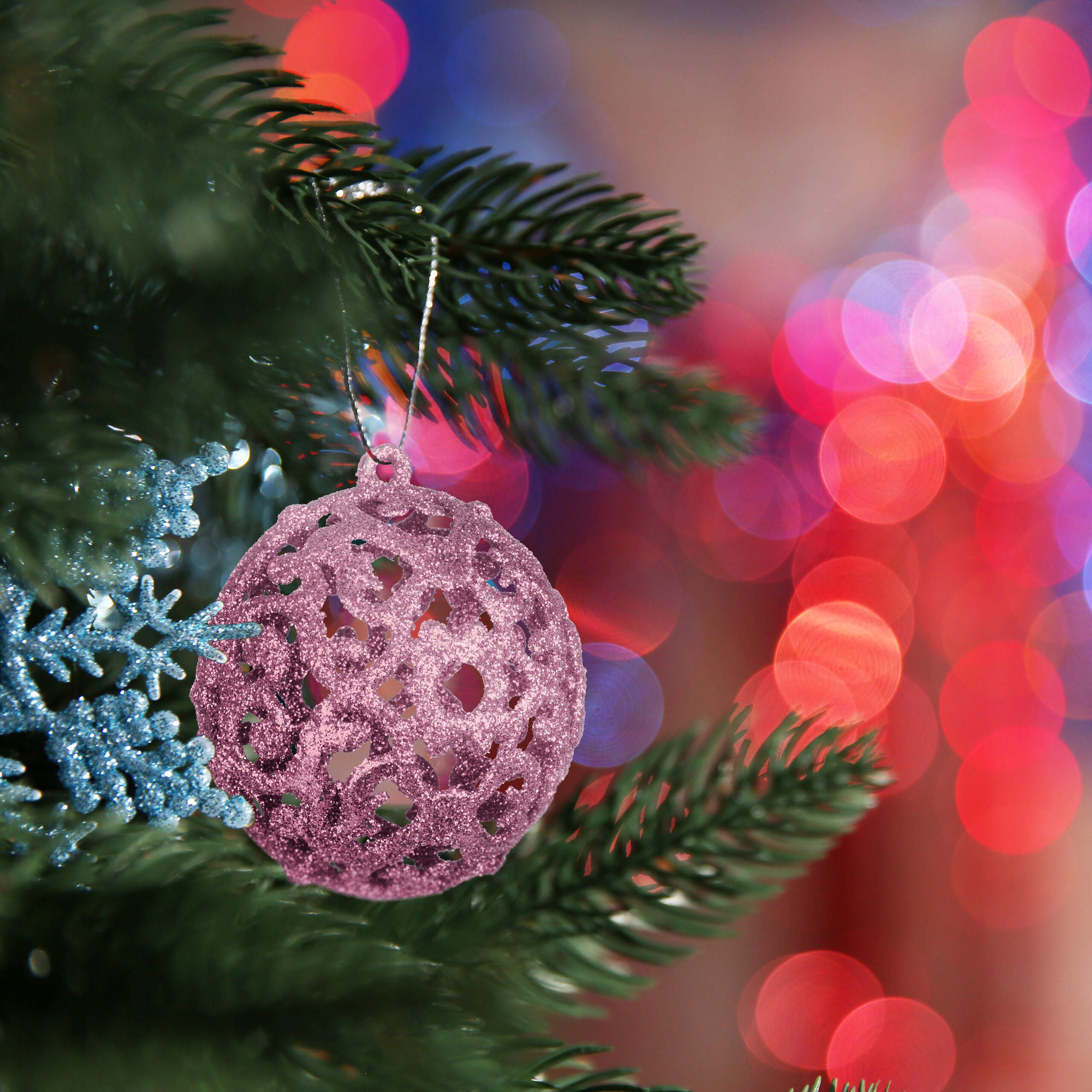 150-TLG.WEIHNACHTSKUGELN-SET - Rosa, Kunststoff (6/7/6cm) - Relaxdays