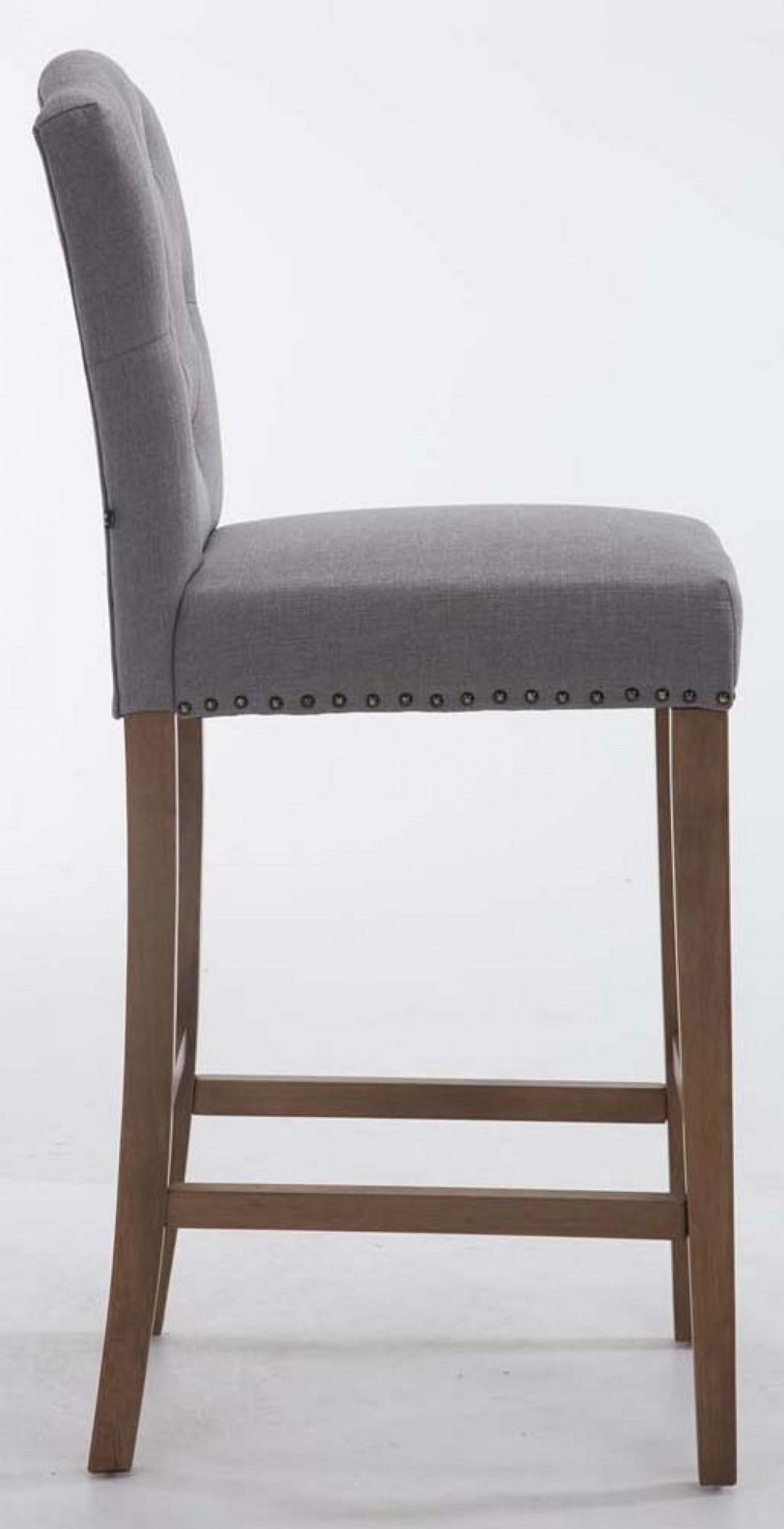 BARHOCKER 2er Set Stoff hellgrau - Hellgrau/Naturfarben, Holz/Textil (42/113/57cm) - CLP