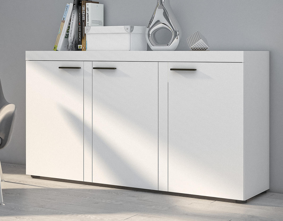 SIDEBOARD Spacoro 3D Weiß 148,8/82/40,3 cm – Wohnzimmer Kommode Stilvolle, Modern - Weiß, Holzwerkstoff/Kunststoff (149/82/40cm) - AX Living