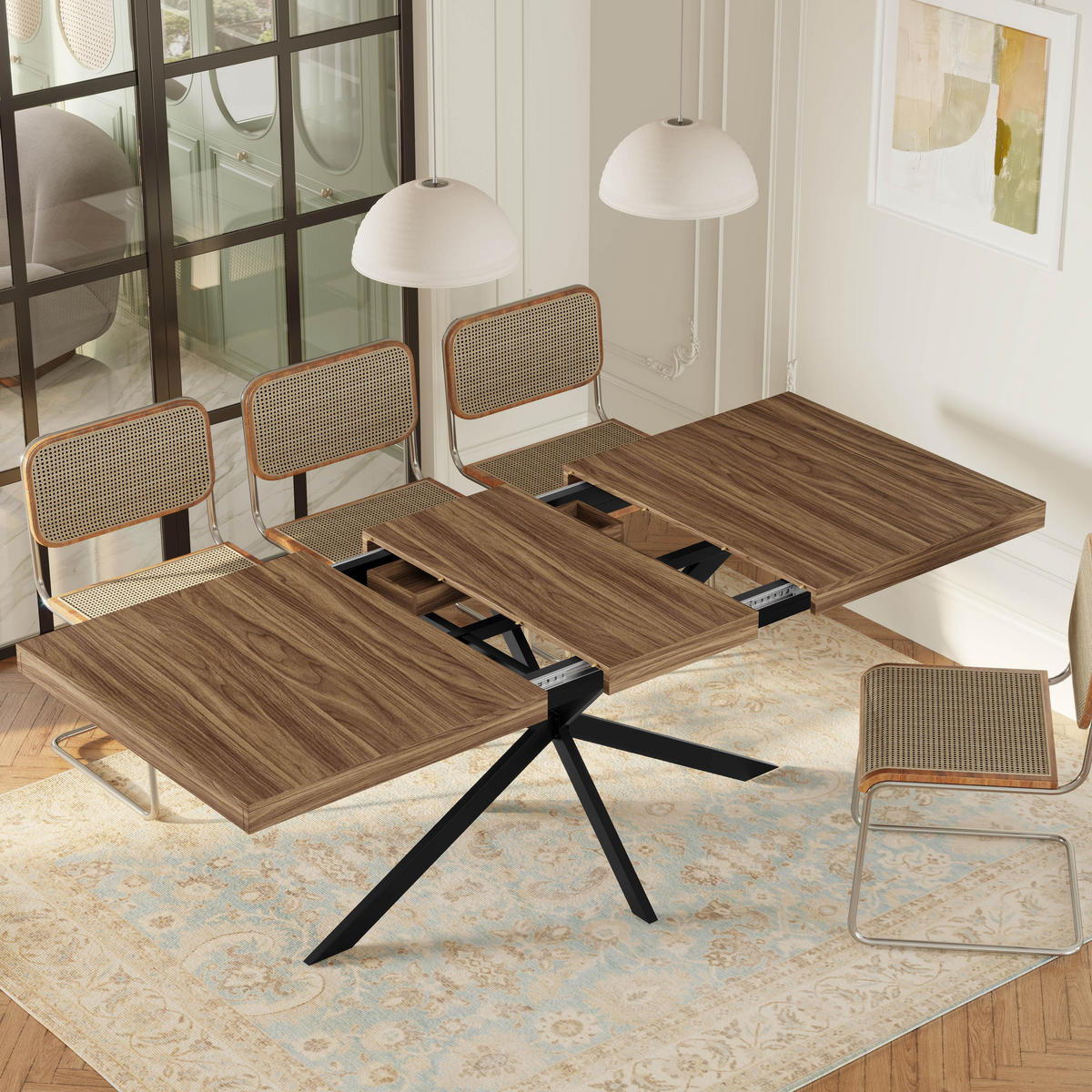 ESSTISCH ausziehbar 140-180/80/76 cm mit verstecktem Stauraum DE-39964 Walnuss - Walnussfarben, Holzwerkstoff (80/180/76cm) - ComfortXL