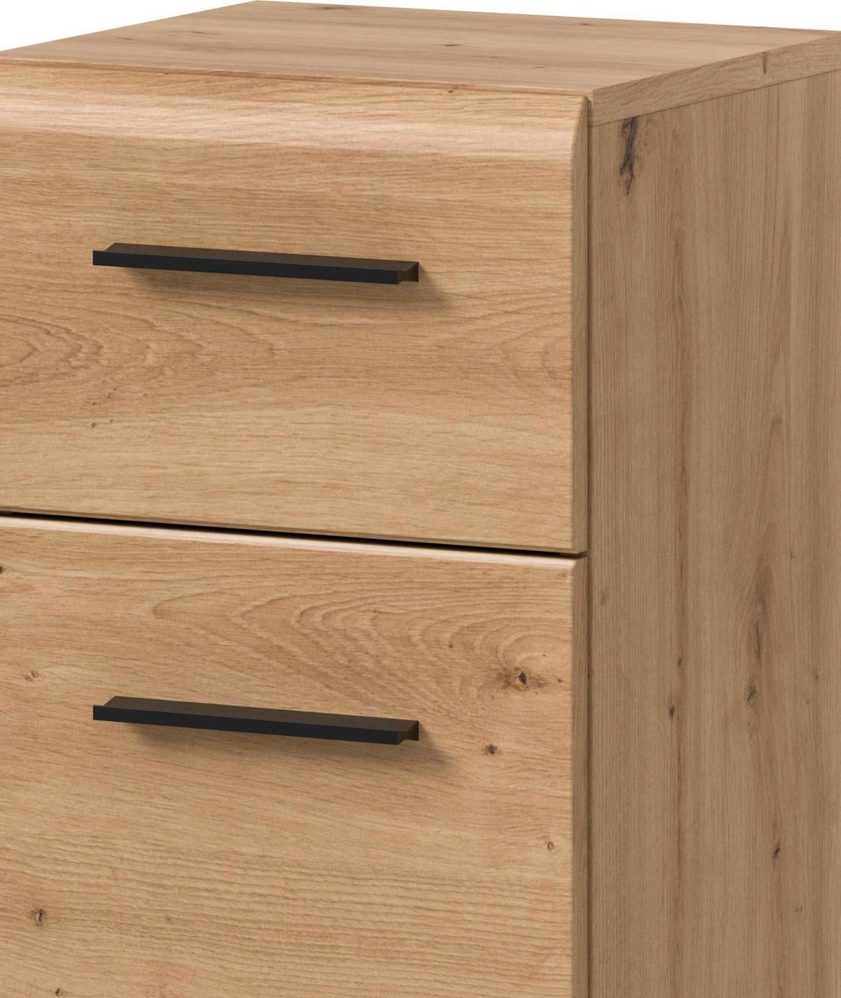 MIDISCHRANK in Eiche Artisan, Bad Unterschrank mit Vollauszug Schubkasten, 30 x 80 cm - Schwarz/Eiche Artisan, Holzwerkstoff/Kunststoff (30/80/30cm) - Inn.Furn