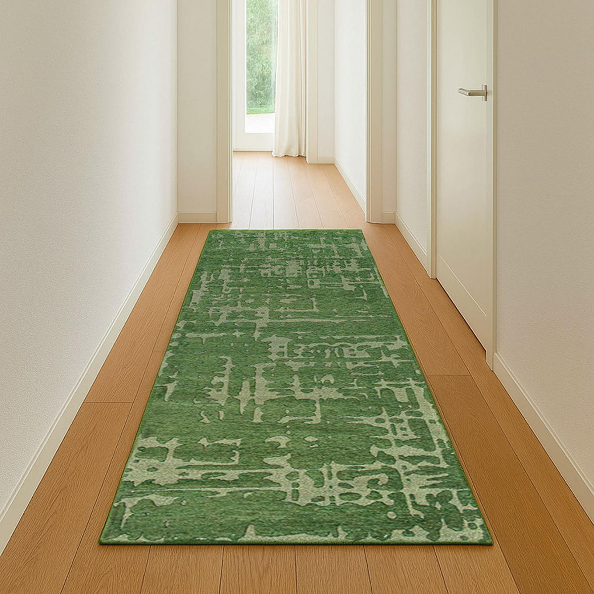 TEPPICH Perrier's Green Structures Baobab 80/250 cm - Grün, Textil (80/250cm) - Louis De Poortere