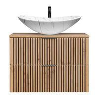 WASCHBECKENSCHRANK Xanten-56 - Braun, Holzwerkstoff (81/74/47cm) - Lomado