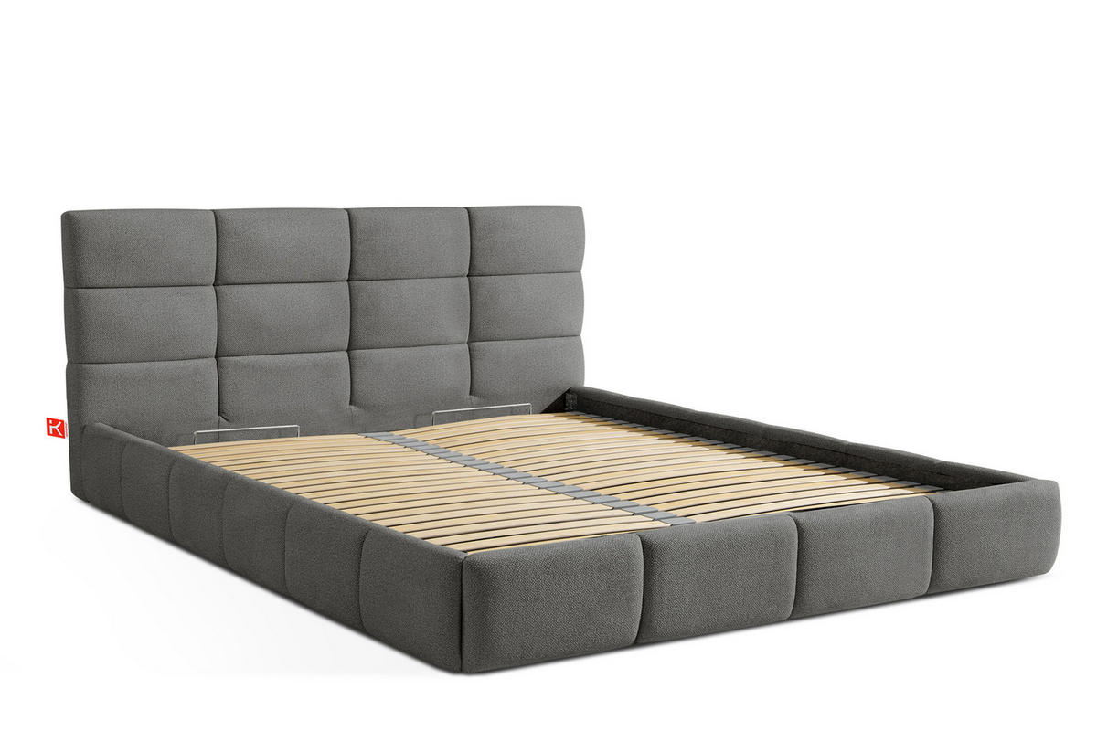 POLSTERBETT ALTOS Bouclé, dunkelgrau - Dunkelgrau, Holz/Holzwerkstoff (180/200cm) - KONSIMO®