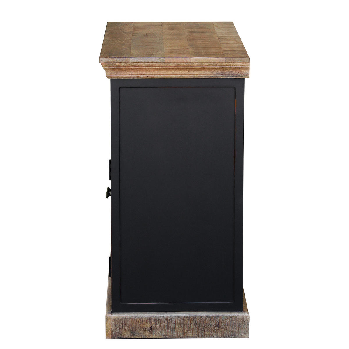 GARDEROBENBANK - Mango massiv - Schwarz, Holz (120/47/45cm) - home24