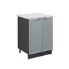 KÜCHENUNTERSCHRANK Fame-Line Hellblau-grau 60 cm, AP Marmor - Anthrazit/Blaugrau, Holzwerkstoff (60/82/60cm) - Vicco