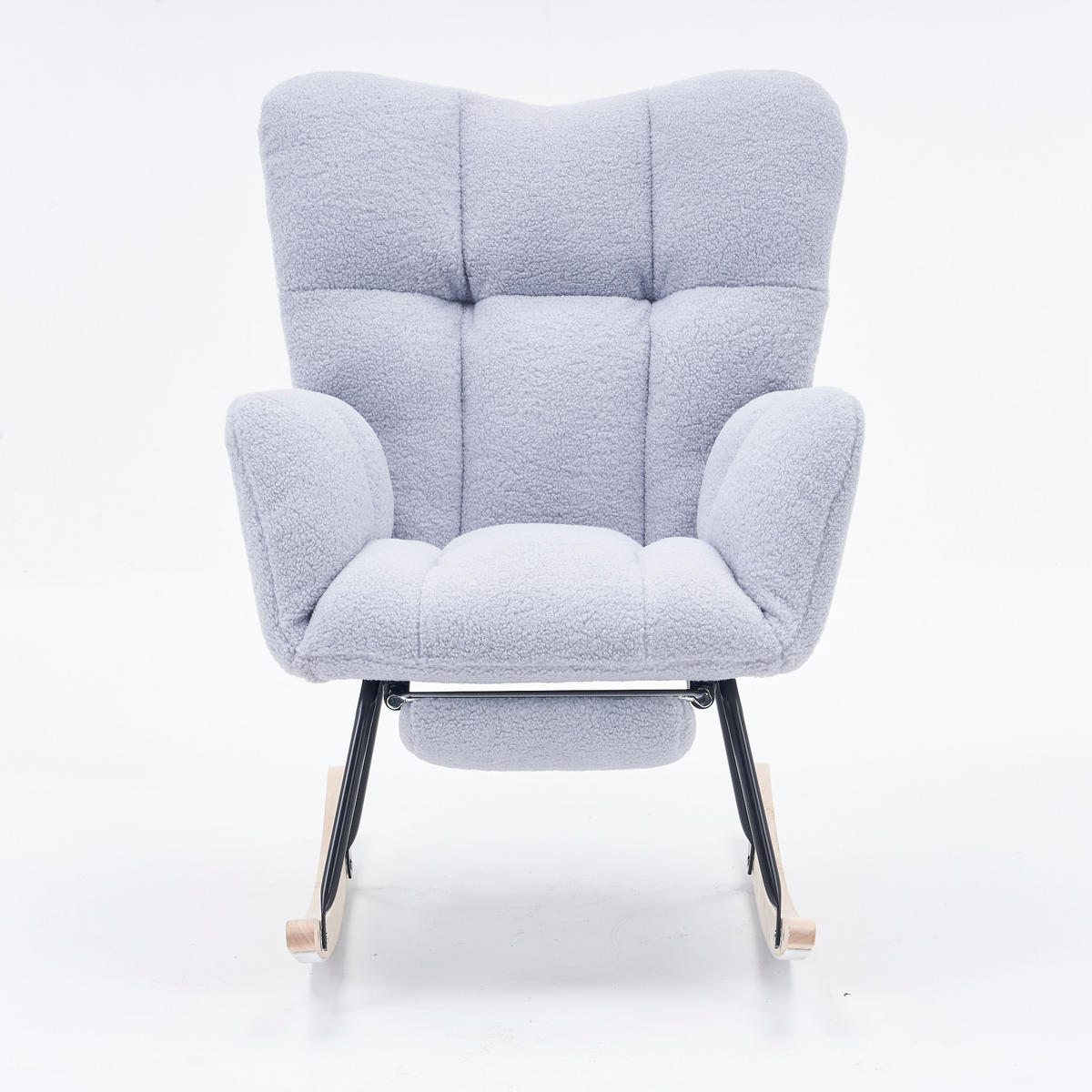 SCHAUKELSTUHL 98/70/98.5 cm Grau mit Einziehbare Fußstütze - Grau, Textil (98/98.5/80cm) - Oxeza