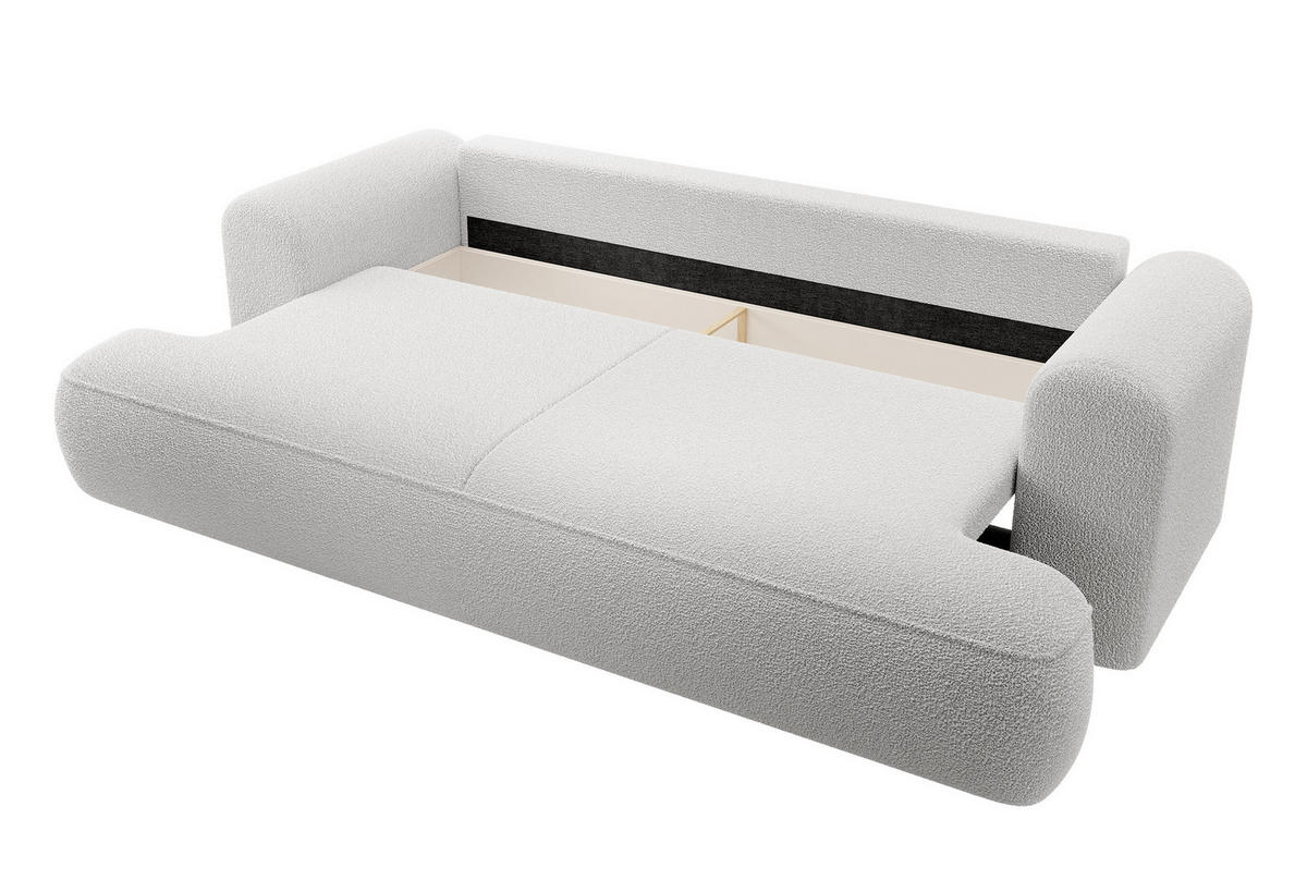 SCHLAFSOFA Ovo Grau Boucle - Grau, Textil (250/95/110cm) - Selsey