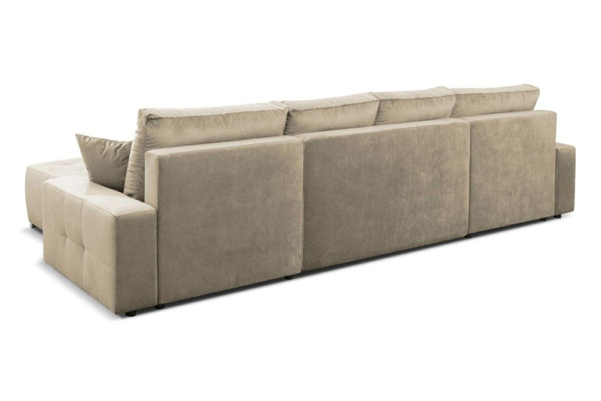 WOHNLANDSCHAFT Mediolan III U-Form, beige, mit Schlaffunktion und Bettkästen, 362 x 190 cm - Beige, Holz (362/95/190cm) - Margaret Hadas24