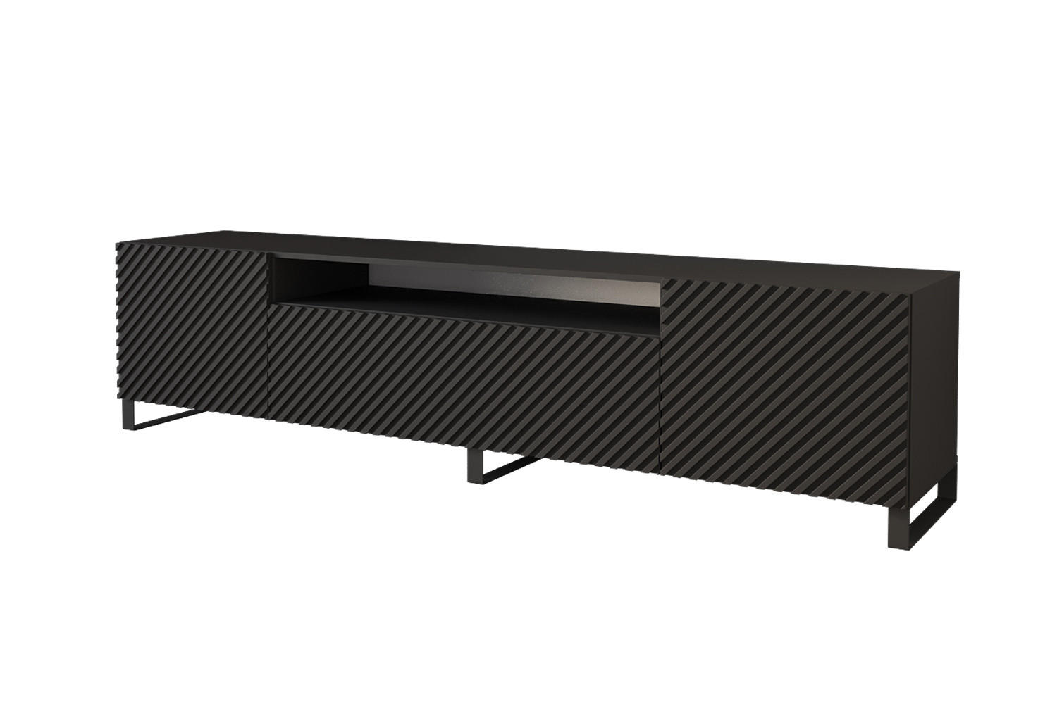 LOWBOARD ZENO-S 200x53x41 cm - Schwarz - Schwarz, Holzwerkstoff (200/53/41cm) - ALTDECOR