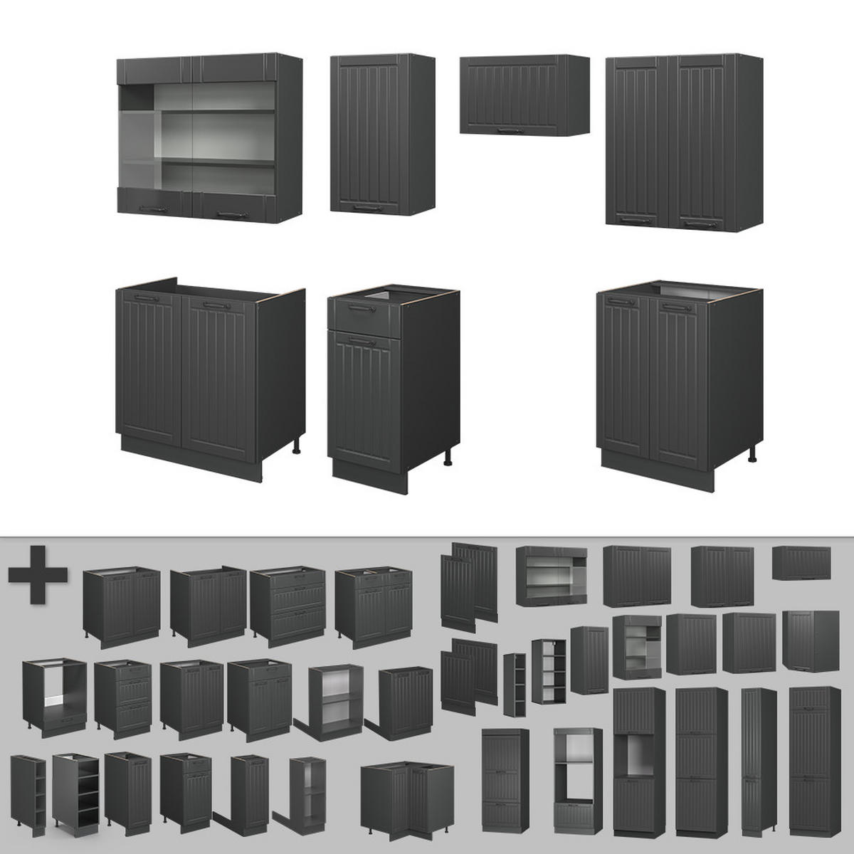 Dunkelgrau/Anthrazit, Holzwerkstoff (240/81.6/60cm) - Vicco