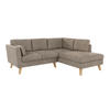 ECKSOFA Mario Dunkelbeige Microfaser - Beige/Naturfarben, Buchenholz/Textil (221/186cm) - S-Style Möbel