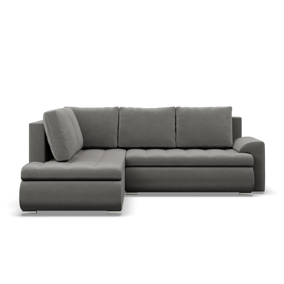 ECKSOFA LINKS MIT SCHLAFFUNKTION FORESTA, Hellgrau - Hellgrau, Textil (230/200cm) - Mebligo