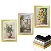 WANDBILDER 3er Set - 20x30 cm Goldrahmen - Zitronenblumen im Topf, Straßen - Goldfarben, Kunststoff (20/30cm) - ArtPrintCave