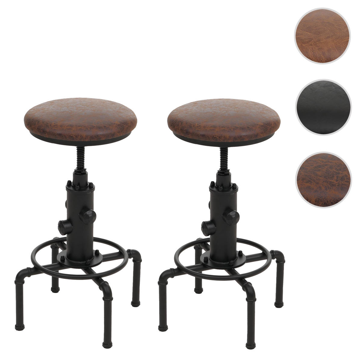 BARHOCKER Braun, Schwarz 2er-Set - Schwarz/Braun, Textil (45/85/45cm) - MCW