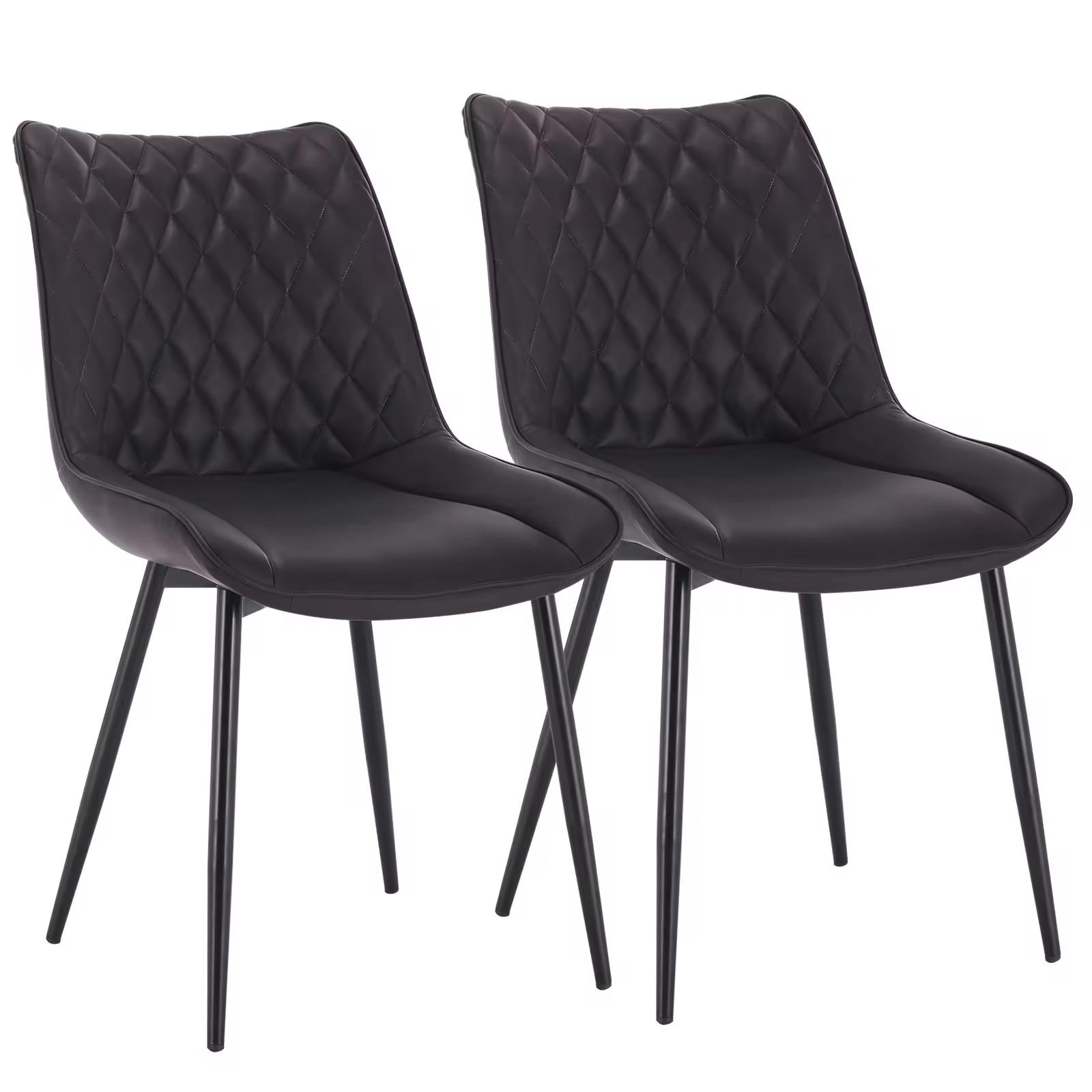 POLSTERSTUHL DE-36200 2er Set mit Kunstlederbezug Anthrazit - Anthrazit, Metall (40.5/85.5/46cm) - ComfortXL
