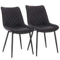 POLSTERSTUHL DE-36200 2er Set mit Kunstlederbezug Anthrazit - Anthrazit, Metall (40.5/85.5/46cm) - ComfortXL