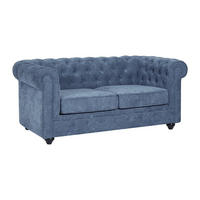 2-SITZER-SOFA - Stoff - Blau - CHESTERFIELD - Blau, Textil (168/72/88cm) - Vente-Unique