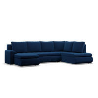 U-SOFA MIT SCHLAFFUNKTION FORESTA, Dunkelblau - Dunkelblau, Textil (300/89/200cm)