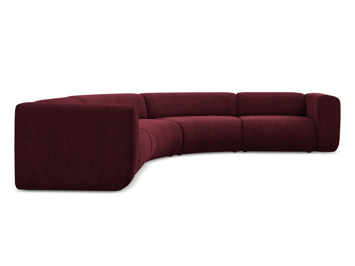 ECKSOFA Chenille Stoff Rot - Rot/Weinrot, Kunststoff/Textil (318/318cm) - Makamii