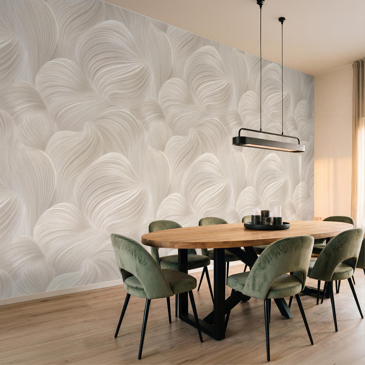 TAPETE - Lines - Ventilator - Beige - 400x240 cm - Creme, Papier (400/240cm) - OnlyWow