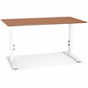SCHREIBTISCH braun 140x80x67(86) cm - Weiß/Braun, Holz/Metall (70/140/86.2cm) - AlterEgo