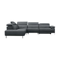 ECKSOFA Linus Echtleder Anthrazit - Anthrazit, Leder/Metall (220/262cm)
