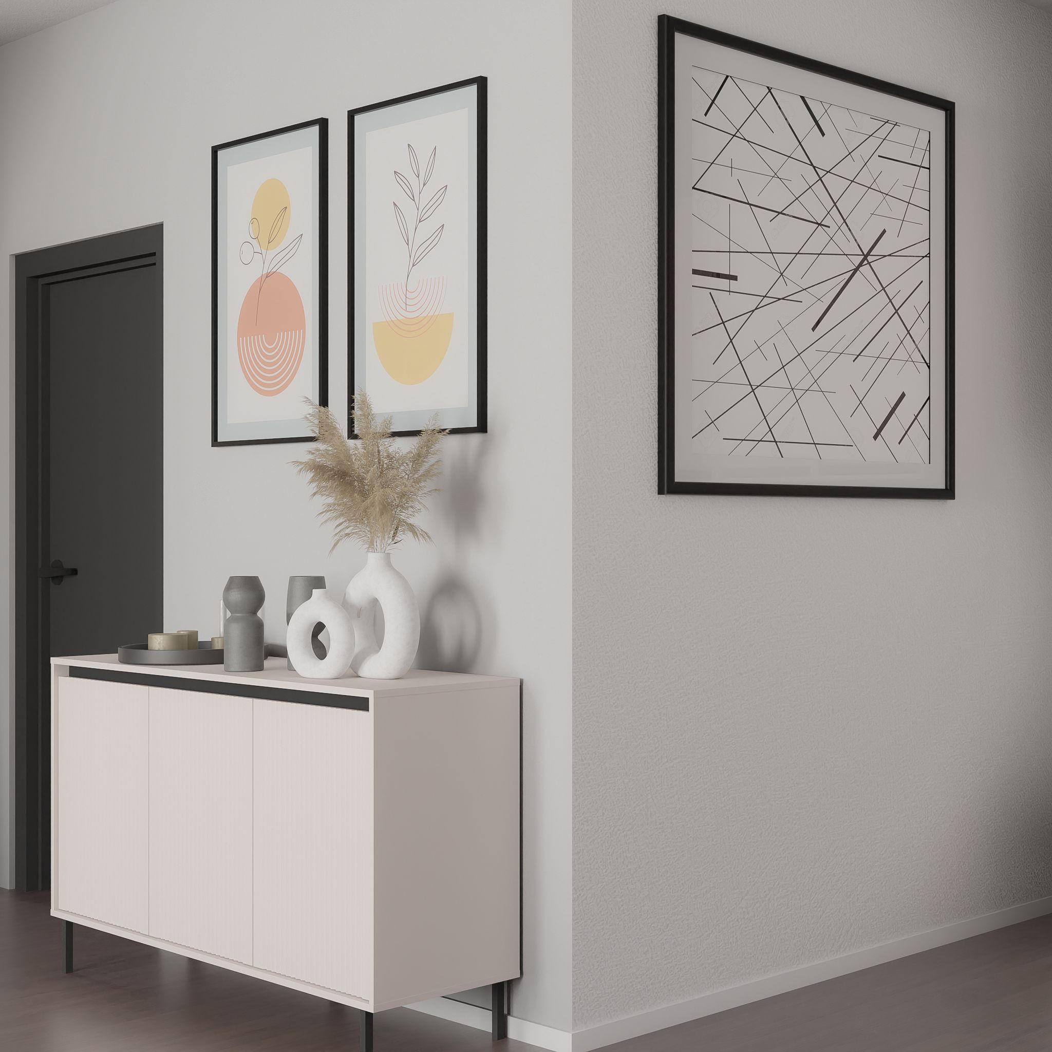SIDEBOARD OSTIA 149/85/40 cm mit 3 Türen Beige - Beige, Holzwerkstoff (149/85/40cm) - MASSENO