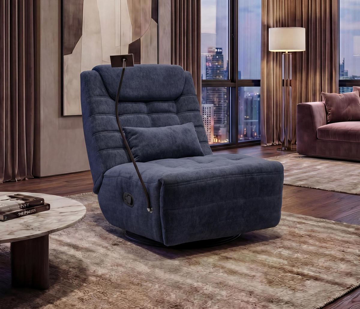 RELAXSESSEL Blau - Blau, Textil (82/96/163cm) - MCW