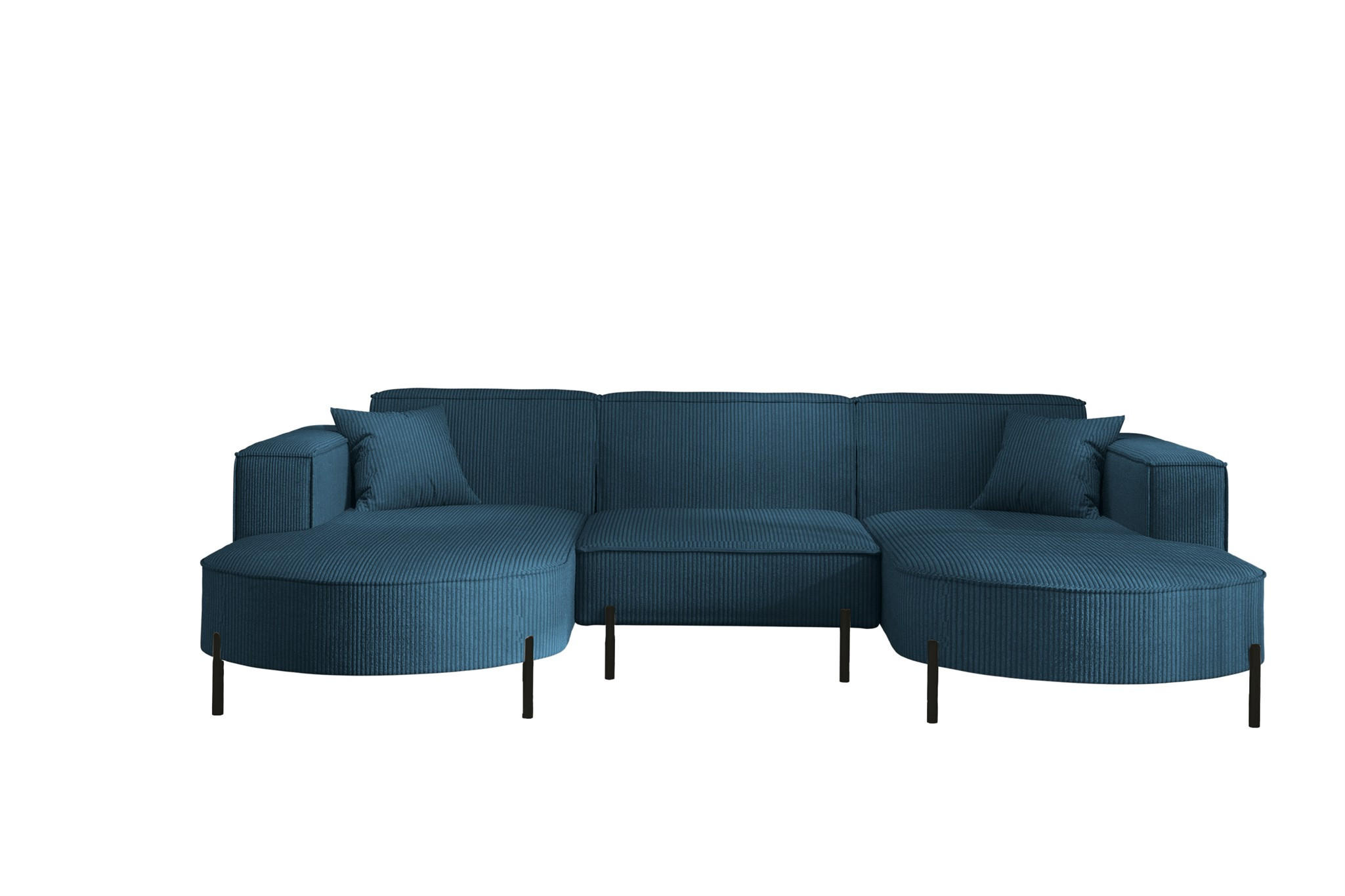 WOHNLANDSCHAFT Valencia - Blau, Holzwerkstoff/Textil (299/80/165cm) - Fun Möbel