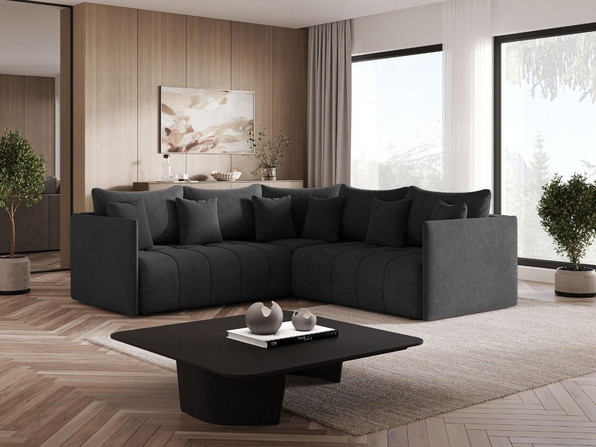 ECKSOFA Ardi Anthrazit - Anthrazit/Schwarz, Holz/Kunststoff (231/231cm) - Graingold