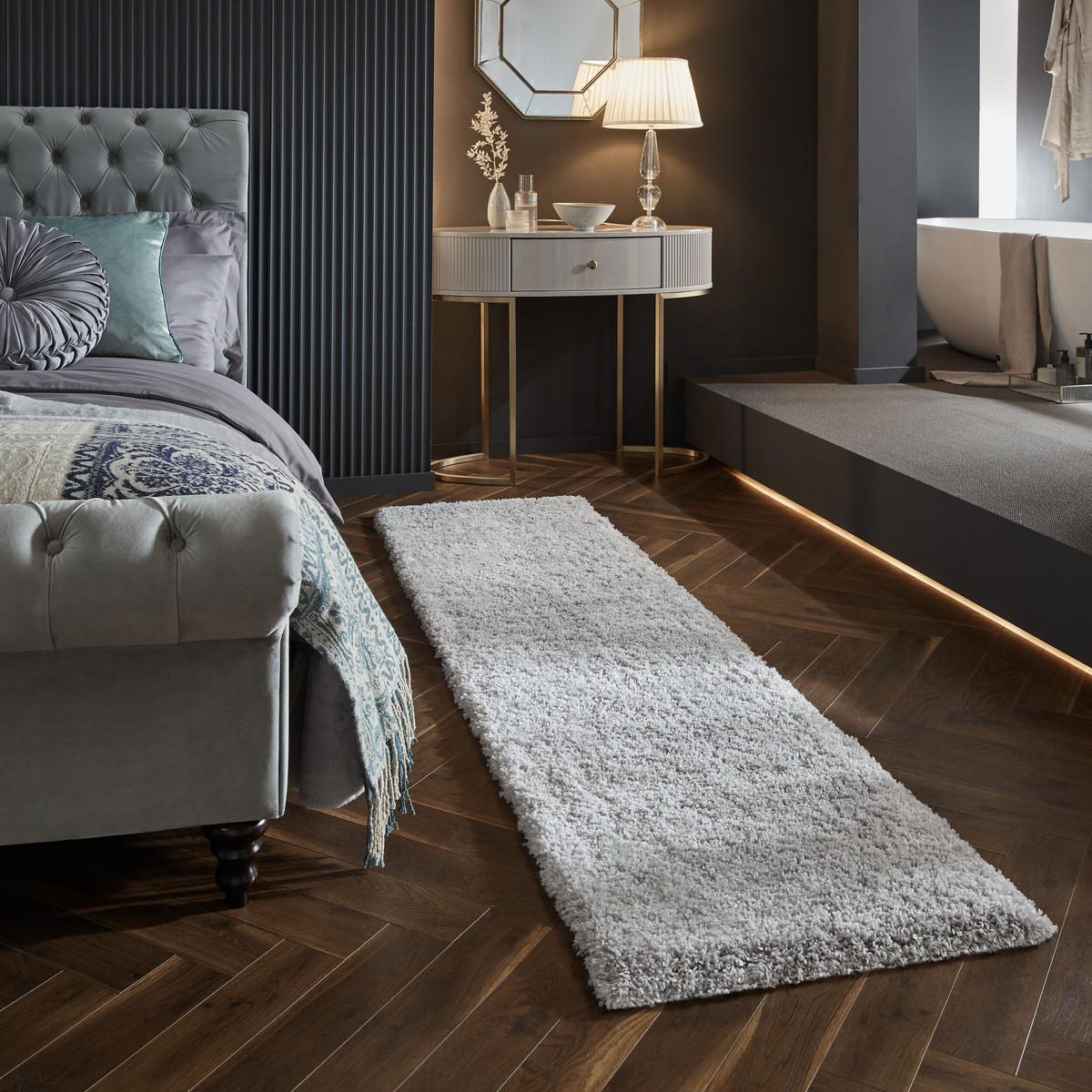 TEPPICH Hochflor Shaggy-Design, teddyweich LYNE, Grau 60x230 cm - Grau, Textil (60/230cm) - KADIMA DESIGN