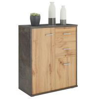 KOMMODE LOCARNO - Dunkelgrau/Eiche Wotan, Holzwerkstoff (60/70/30cm) - CARO-Möbel
