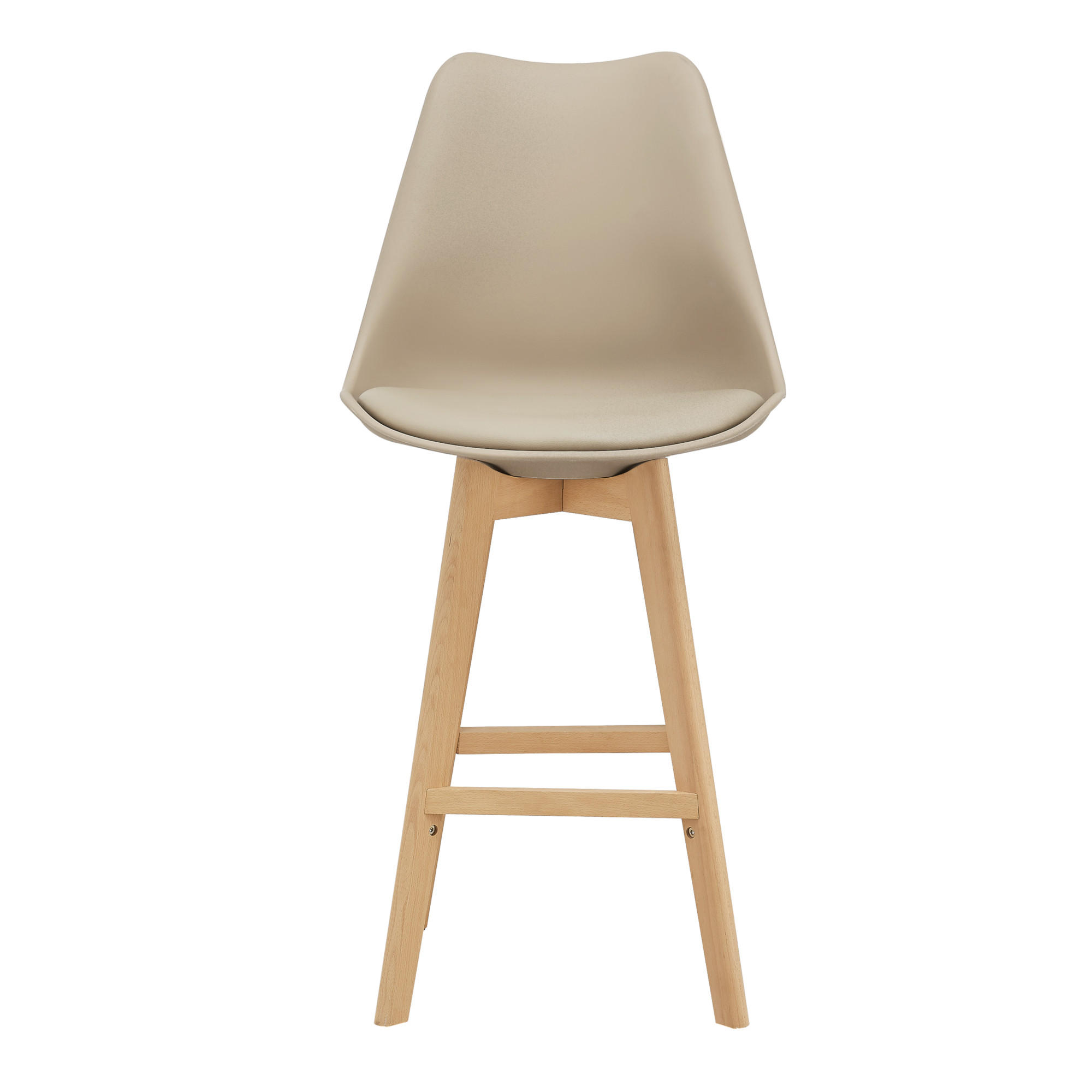 Thumbnail - [en.casa] Barstuhl, Beige, Holz, 48x105x58 cm, Esszimmer, Barmöbel, Barhocker
