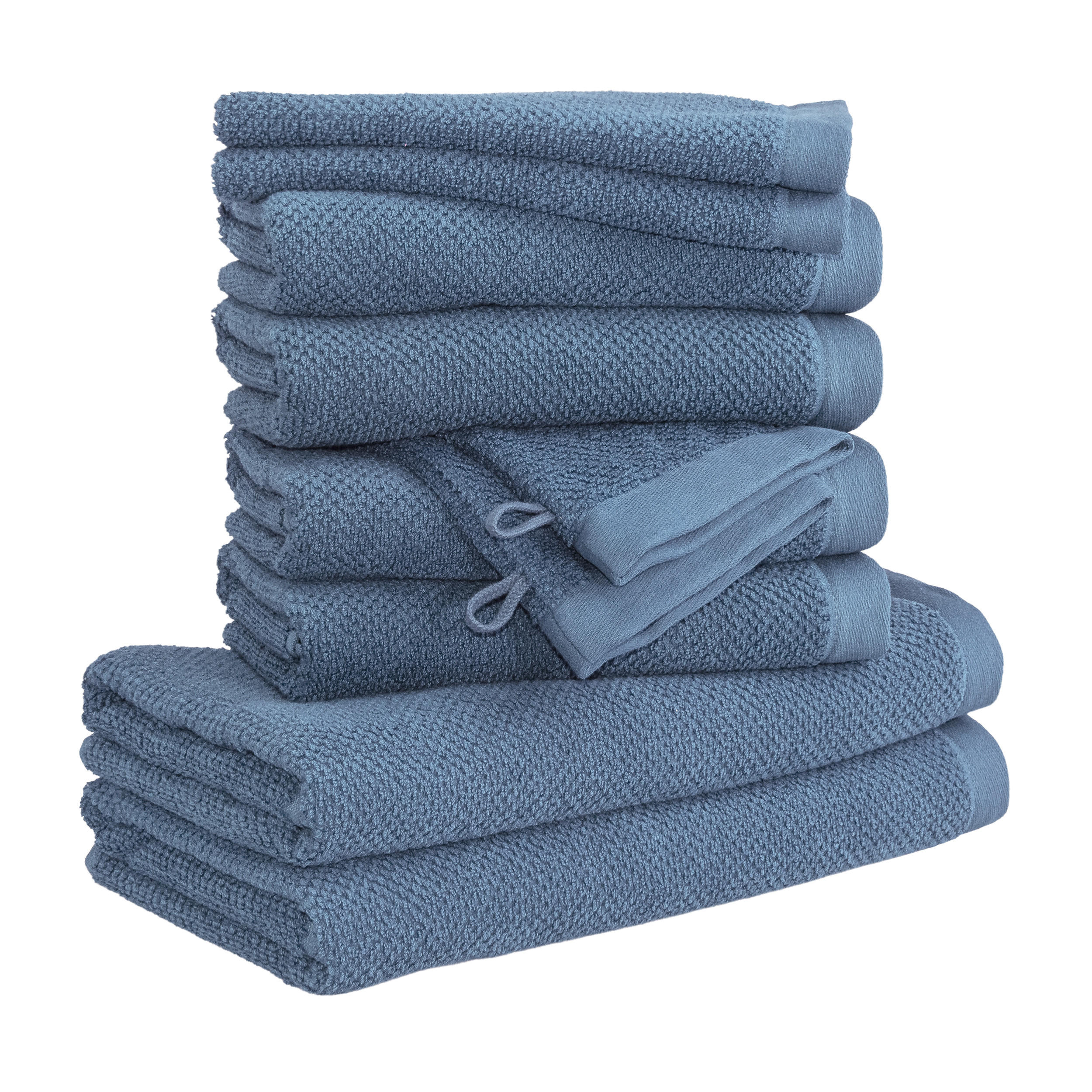 HANDTUCHSET BLISS 10-TLG - Blau, Textil (50/100cm) - MÖVE