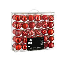 WEIHNACHTSKUGELN 60er-Set rot, 7 cm - Rot, Kunststoff (45/45/75cm) - LAALU