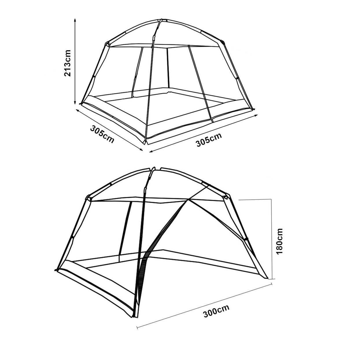 NETZPAVILLON Beekdaelen - Grün, Textil (305/213/305cm) - pro.tec