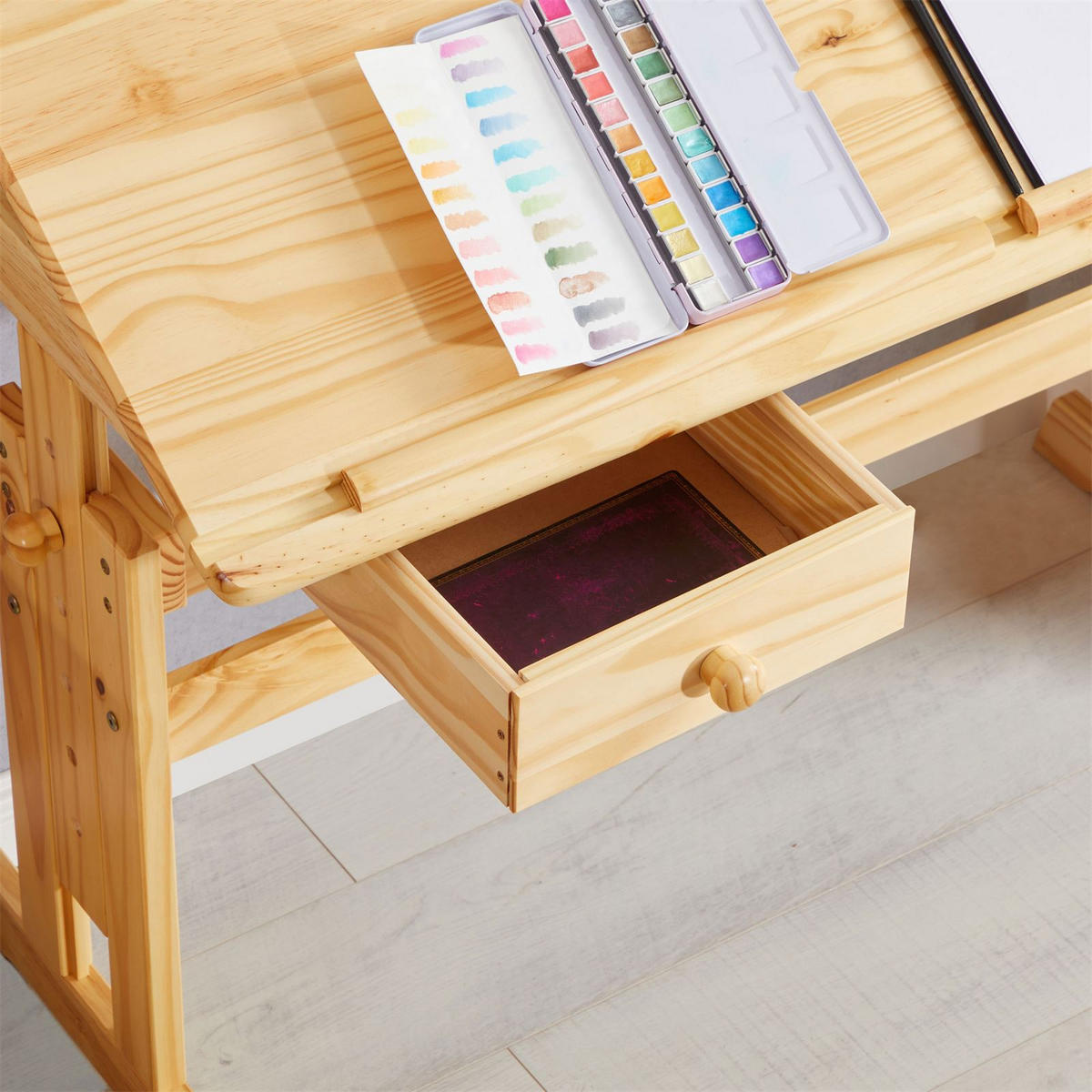 KINDERSCHREIBTISCH FLEXI - Naturfarben, Holz (109/75/55cm) - IDIMEX