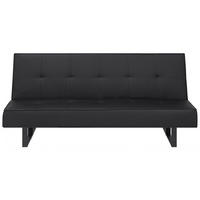 3-SITZER-SCHLAFSOFA Kunstleder Schwarz Derby - Schwarz, Kunststoff/Textil (189/85/88cm) - Beliani