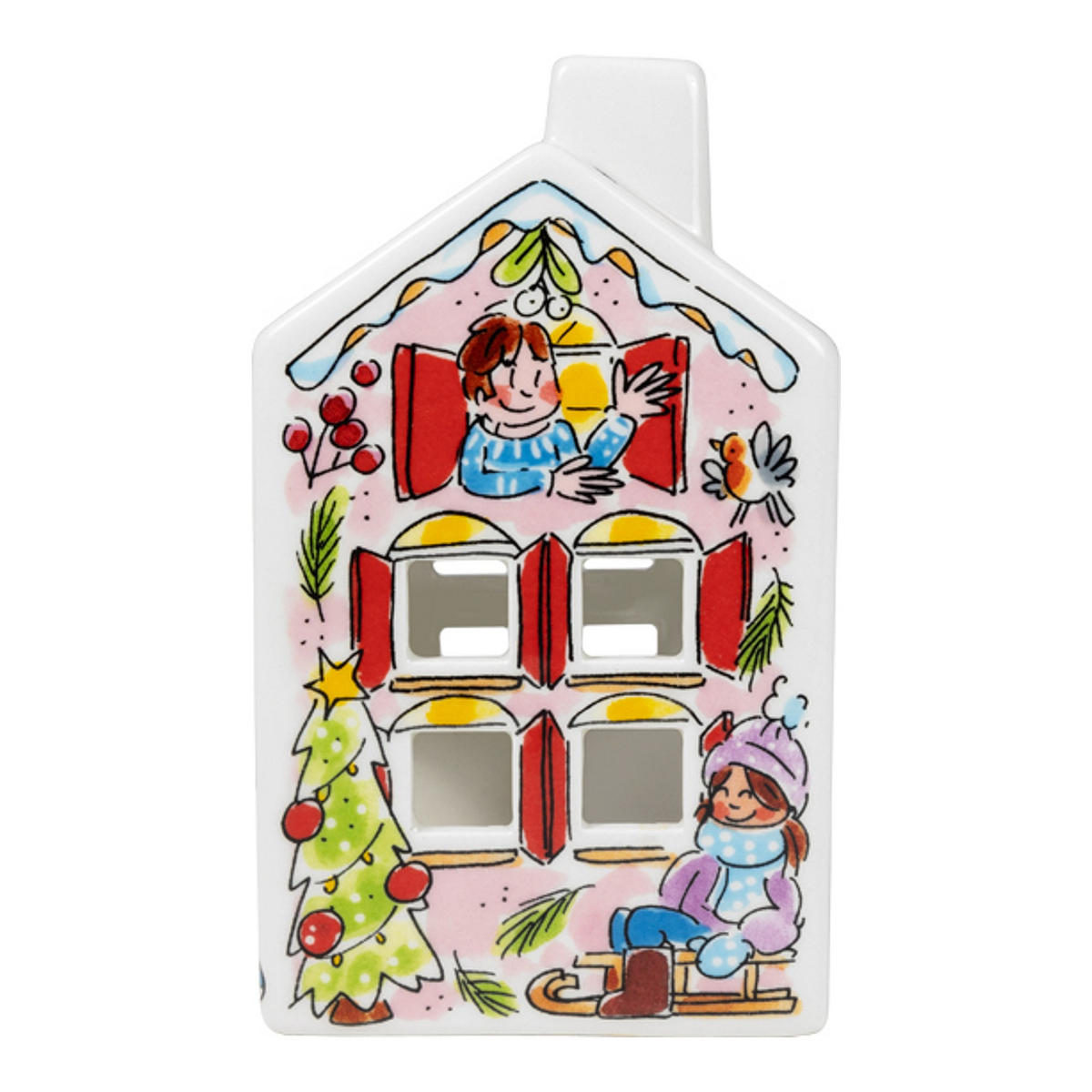 TEELICHTHALTER Weihnachten in Bunt - 14,5cm - Multicolor, Keramik (8.5/14.5/8.3cm) - Blond Amsterdam