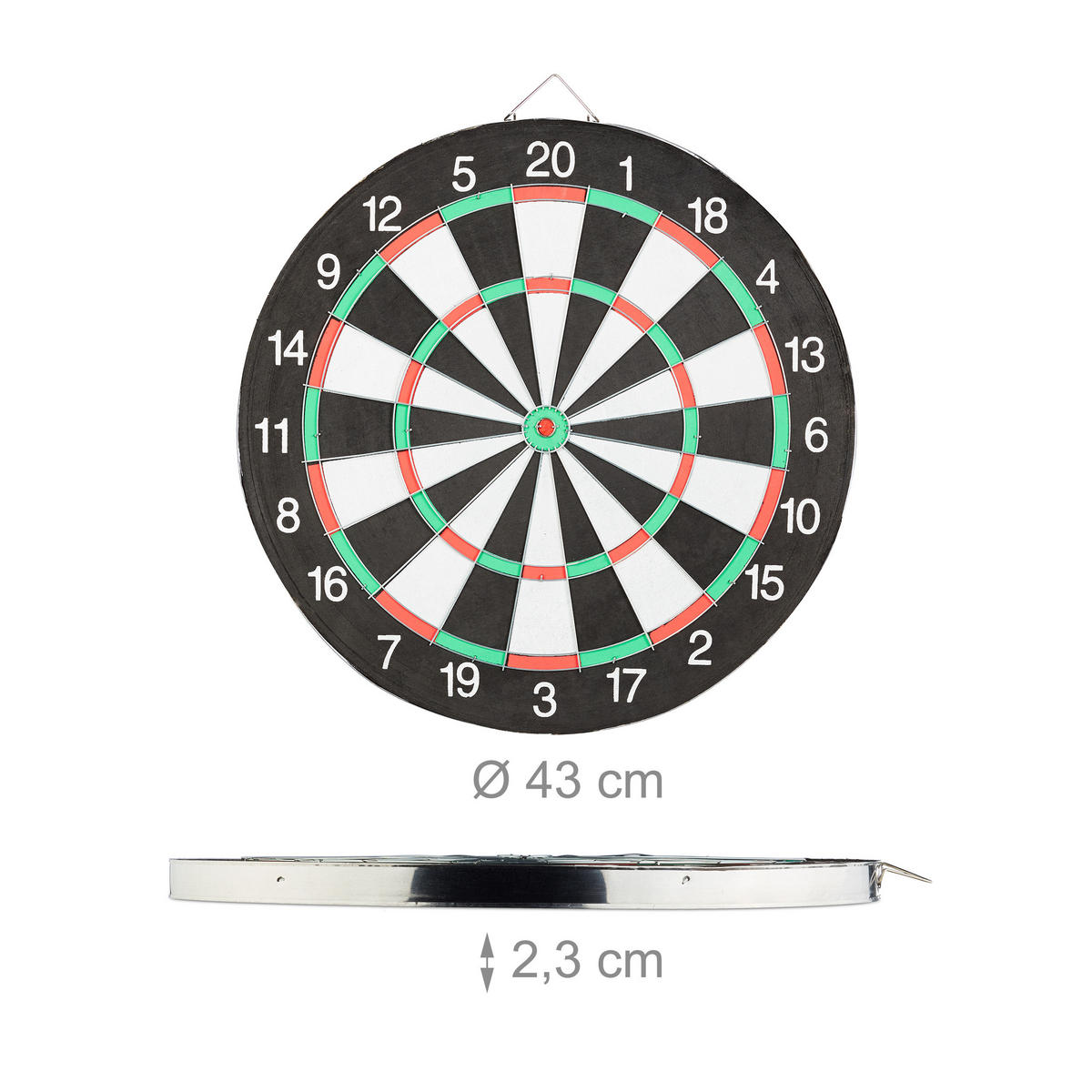 DARTSCHEIBE - Multicolor, Wellpappe/Kunststoff (43/2/43cm) - Relaxdays