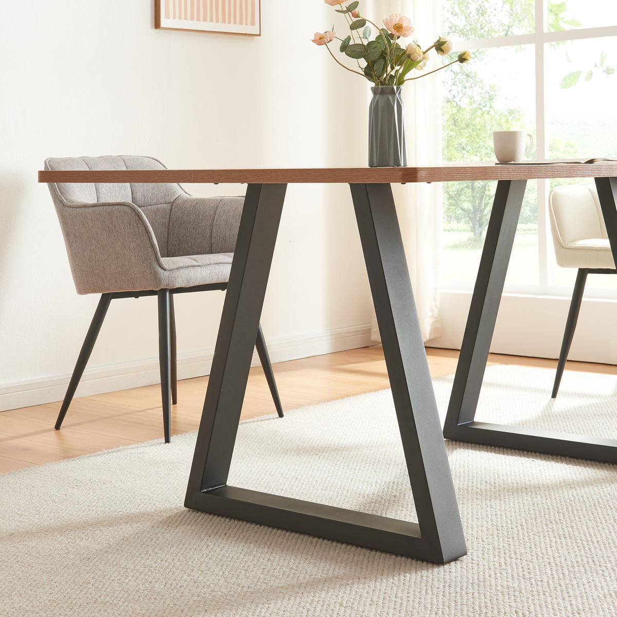 TISCHGESTELL-SET 2 TLG. Lyngby - Schwarz, Metall (70/72/10cm) - [en.casa]