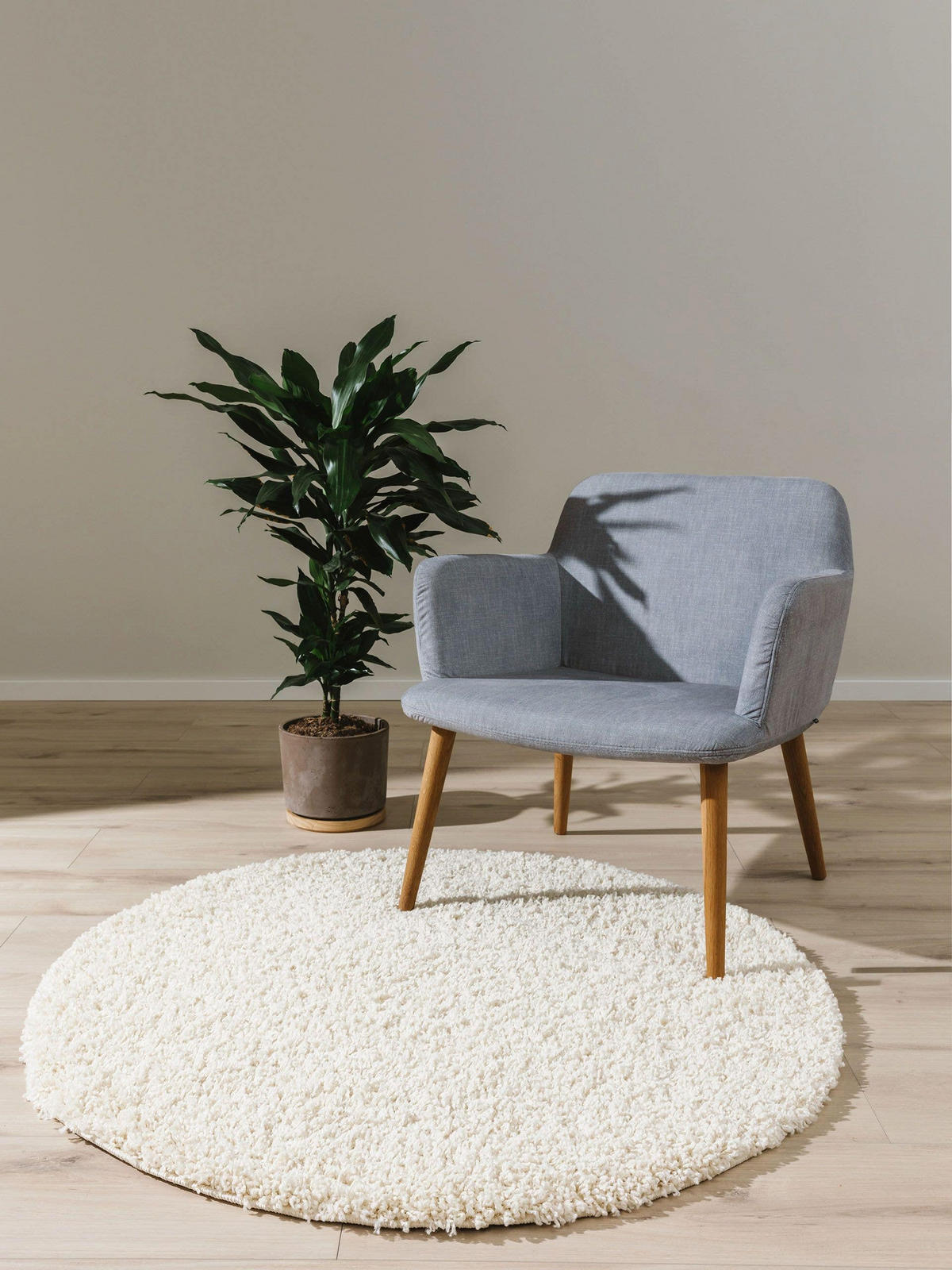 HOCHFLORTEPPICH Soho Cream ø 250 cm rund - Creme, Kunststoff (250/250cm) - benuta