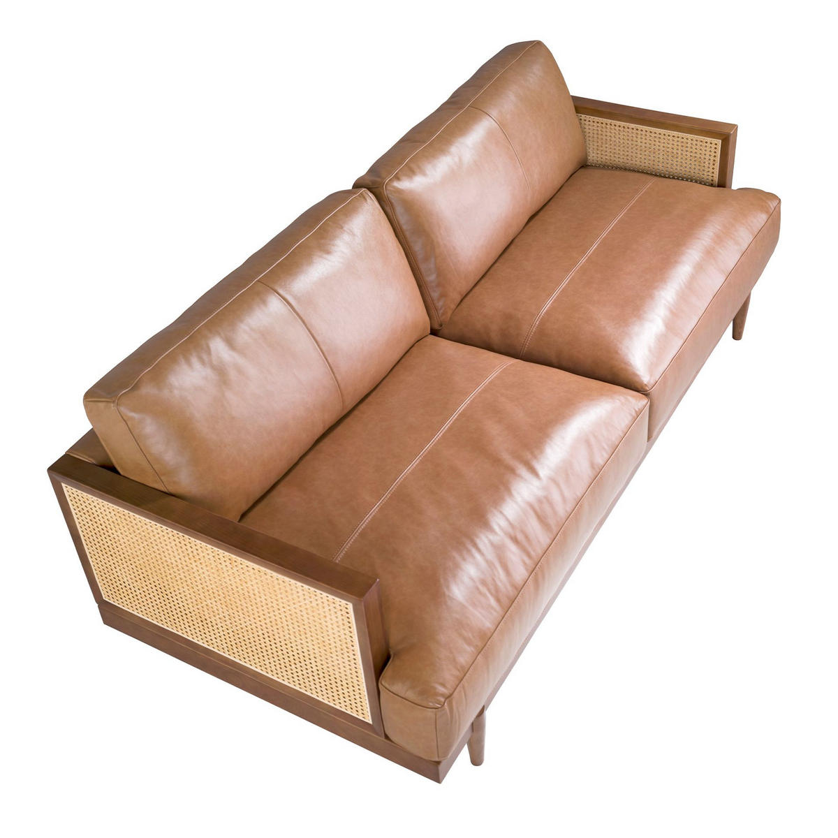 SOFA 3-Sitzer-Sofa aus braunem Leder 205/96/83 cm - Walnussfarben/Braun, Leder (205/83/96cm) - ANGEL CERDA