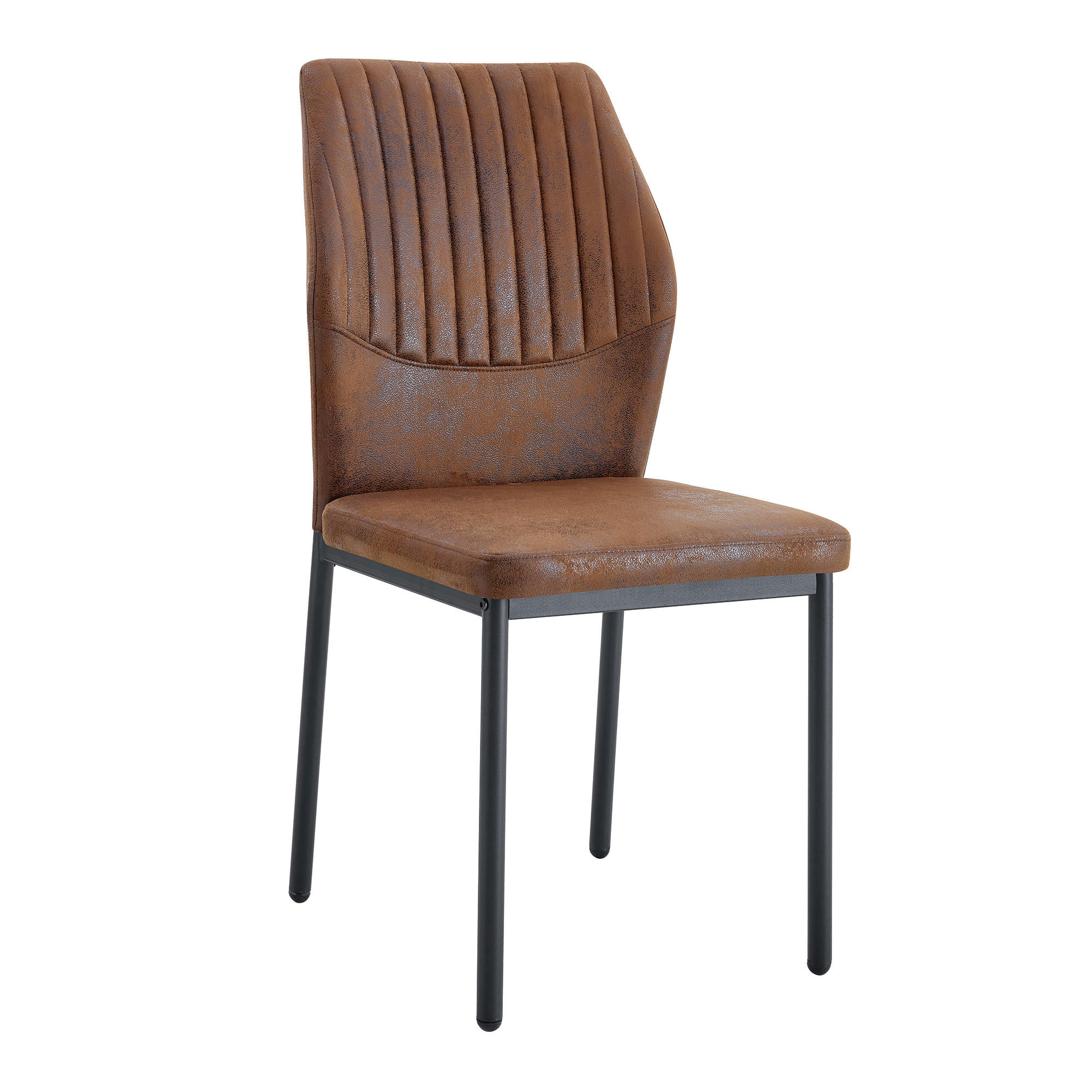 STUHL-SET DE-36578 4 Stück mit Tech-Stoff und Metallbeinen Braun - Braun, Metall (42.6/93/43cm) - ComfortXL