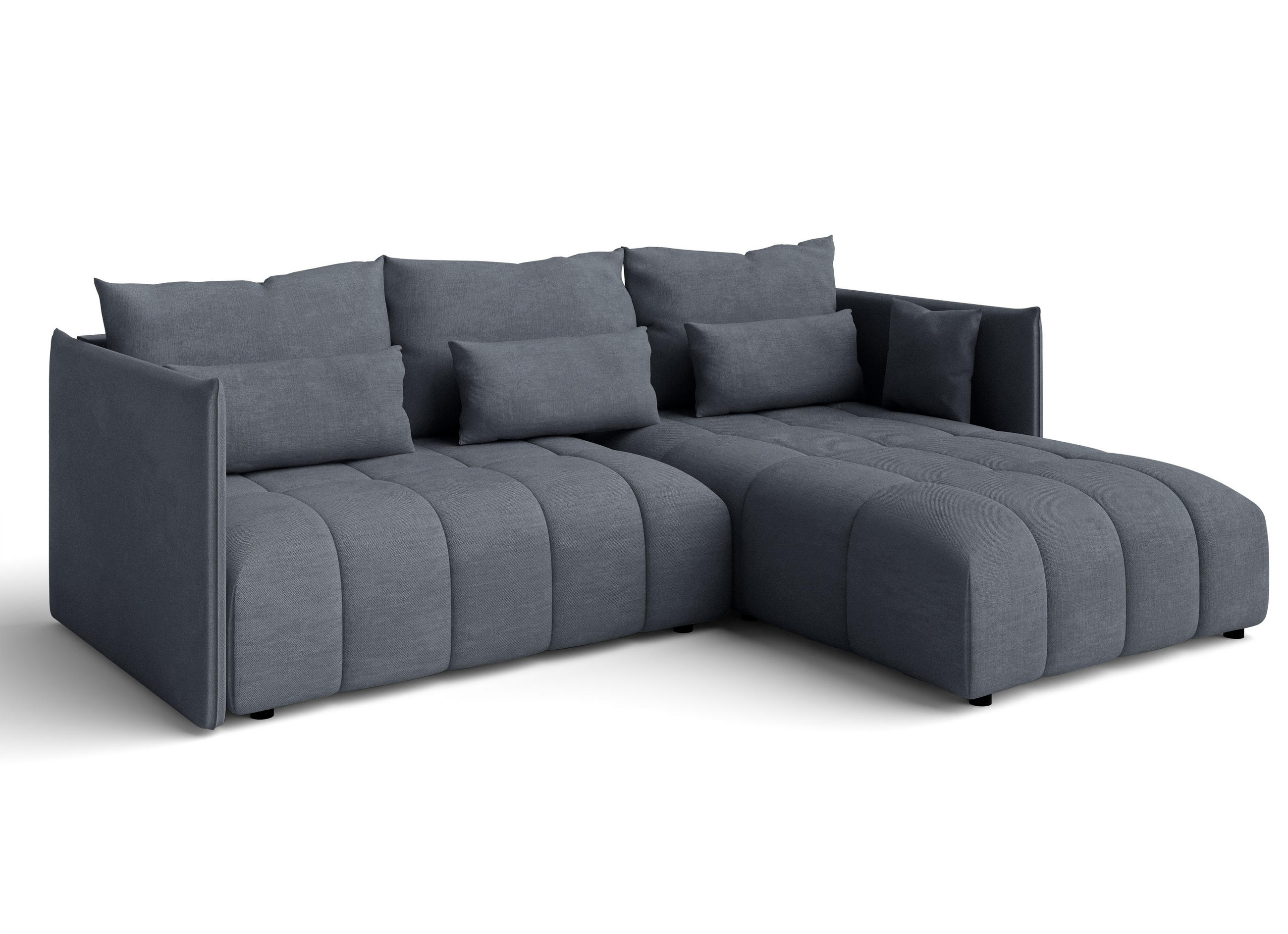 ECKSOFA L Form Cosmova Dunkelgrau 245/182/83 cm mit Schlaffunktion - Dunkelgrau/Schwarz, Kunststoff/Textil (245/182cm) - AX Living