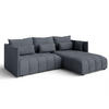 ECKSOFA L Form Cosmova Dunkelgrau 245/182/83 cm mit Schlaffunktion - Dunkelgrau/Schwarz, Kunststoff/Textil (245/182cm) - AX Living