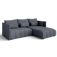 ECKSOFA L Form Cosmova Dunkelgrau 245/182/83 cm mit Schlaffunktion - Dunkelgrau/Schwarz, Kunststoff/Textil (245/182cm) - AX Living