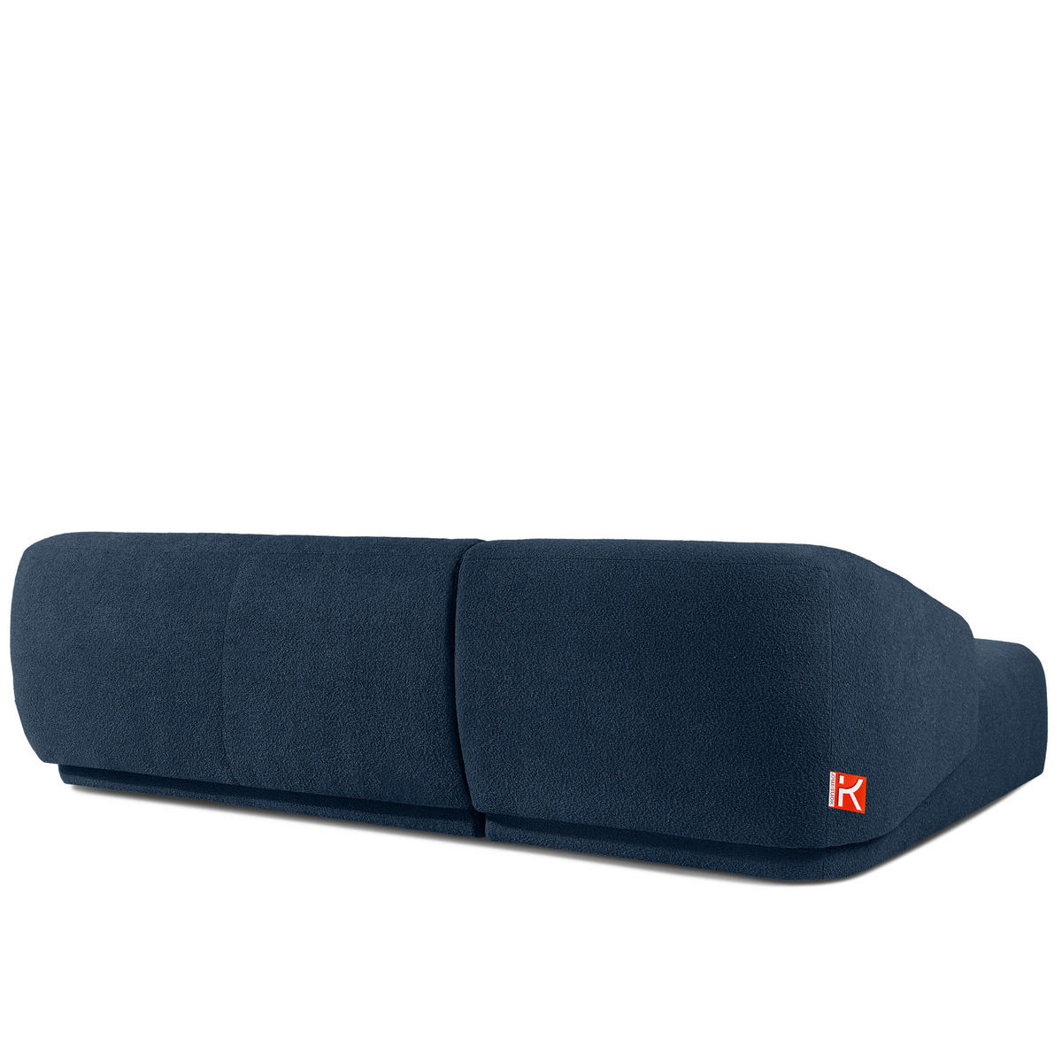 ECKSOFA LINKS VIRA, Marineblau, Bouclé - Schwarz/Dunkelblau, Holz/Holzwerkstoff (300/160cm) - KONSIMO®